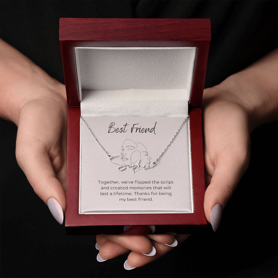Silver name necklace - Luxury box