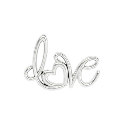 Love Word - Cursive Charm - Silver 