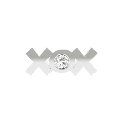 XOXO - Crystal Charm - Silver 