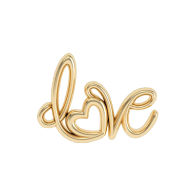 Love Word - Cursive Charm - Gold 