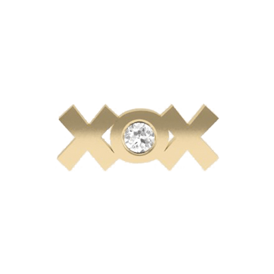 XOXO - Crystal Charm - Gold 