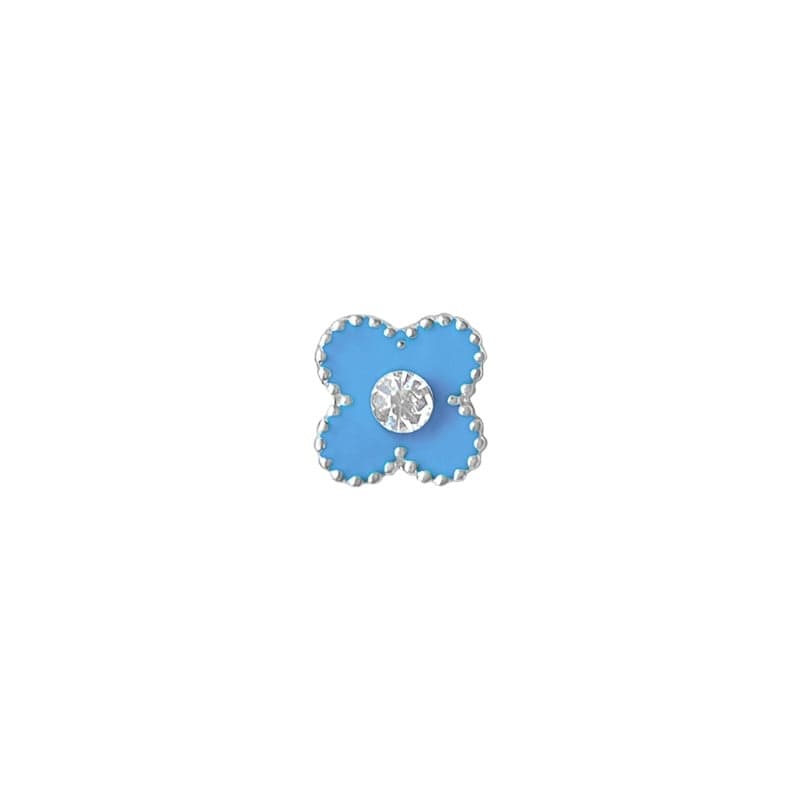 Studded Flower Charm - Sky Blue
