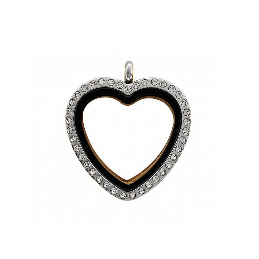 Swarovski Crystals, silver heart locket