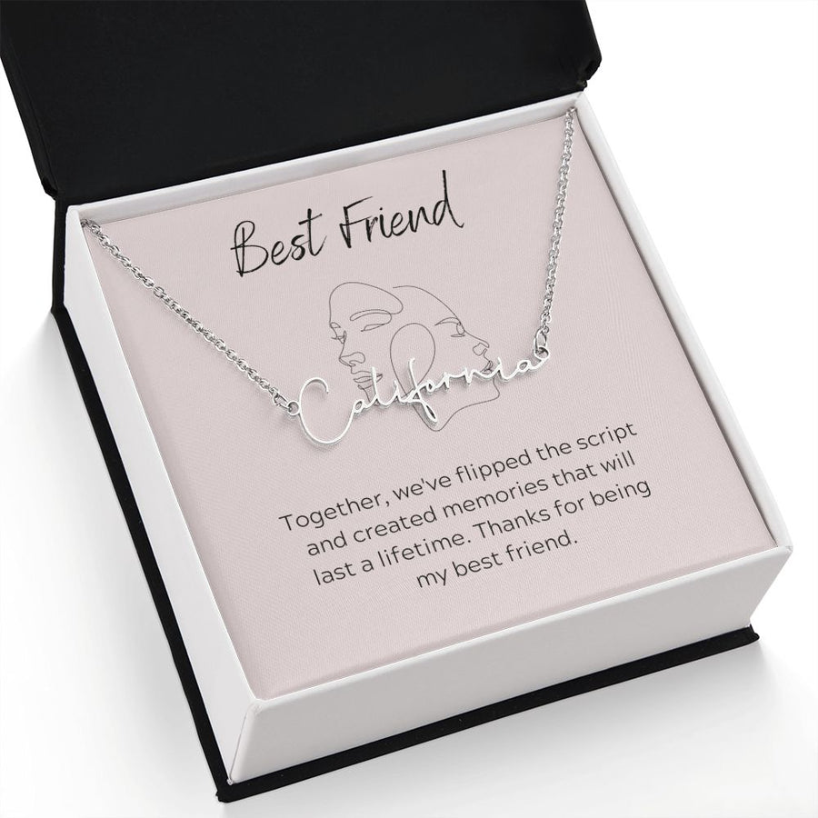 Silver word necklace - word card and standard box