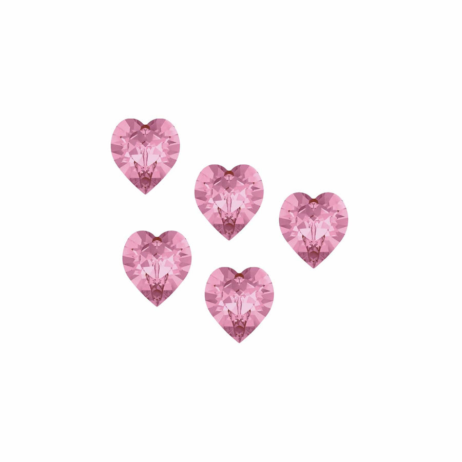 Set of 5 Swarovski Sweet Hearts - Pink Lemonade