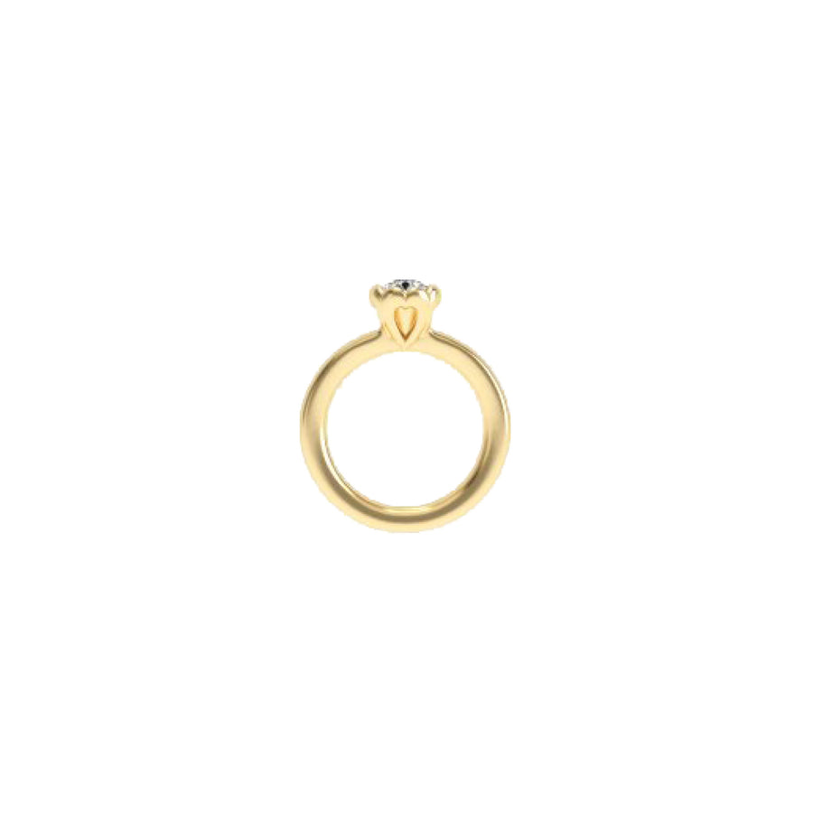 Gold wedding ring with Swarovski crystal 